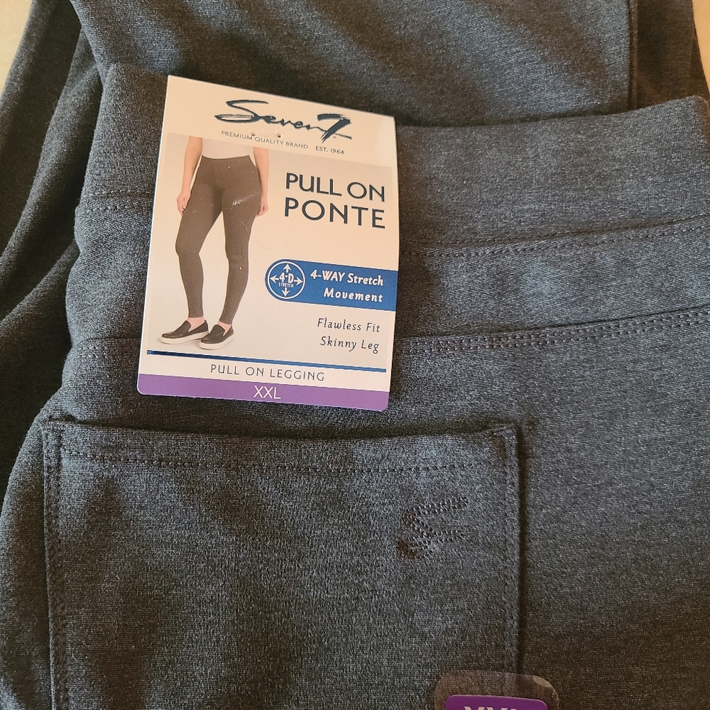 Seven7 4-WAY STRETCH PULL ON PONTE PANT - size XXL